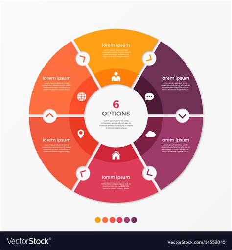 Circle Chart Infographic Template With 6 Options Vector Image