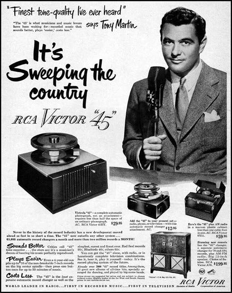 Rca Victor 45 Rpm Records Ad From 1950 For The Love Of Records