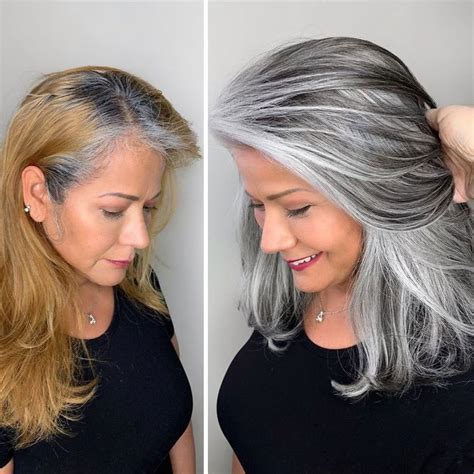 And you can't hide anything before scoping out the best products adding highlights may offer the best solution to blend away the gray, make new growth less noticeable, and go longer between colorings. Radiant transformations of grey hair instead of dying It ...