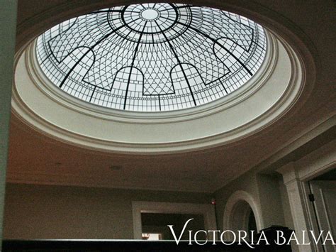 A regular window acts as a border. Large leaded glass dome skylight ceiling Valerie ...