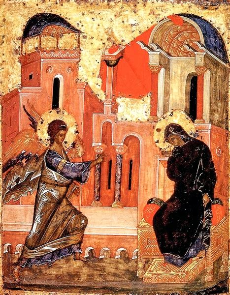 Vestea cea buna vine de la bunavestire, cu inchinarea ingerului gavriil prin cuvintele: Buna Vestire