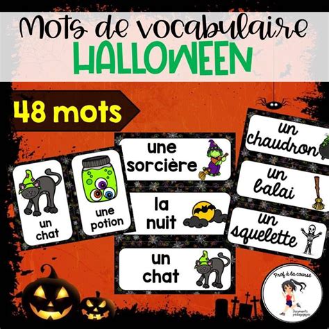 FRENCH Halloween Word Wall Cards /Halloween Mots de vocabulaire