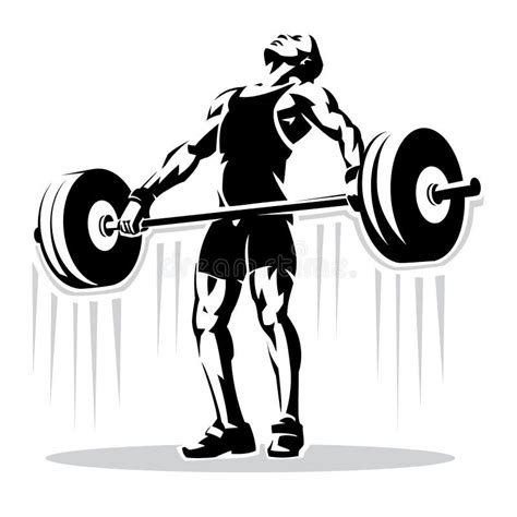 Weightlifting Vektorschattenbild Des Bodybuilders Vektor Abbildung