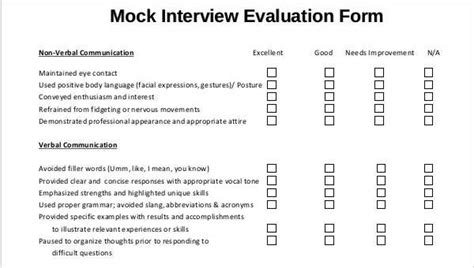 Interview Assessment Sheet Sample Pdf Template