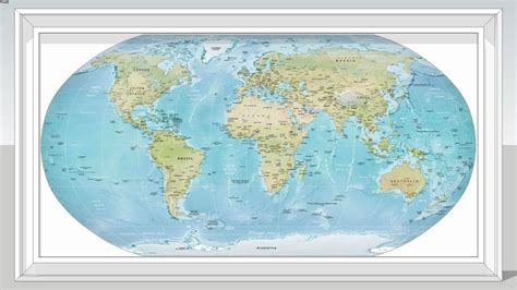 World Map Robinson Projection 3d Warehouse