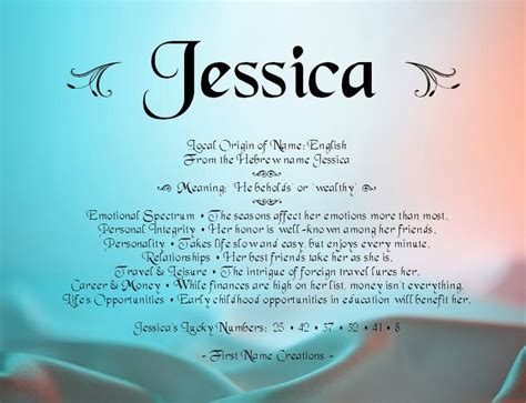 Jessica The Meaning Of The Name · Jessica Pinterest Names With