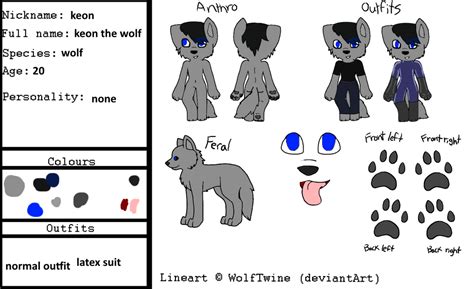 Keon Wolf Fursona Ref Sheet By Keonwolf96 On Deviantart