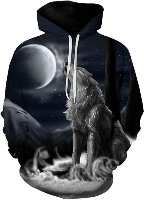 Unisex Printed Hoodie Fashion Wolf Hoodies Men Women 3d Sweatshirts