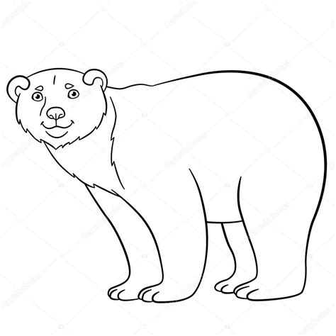 Kleurplaten. Schattige ijsbeer glimlacht — Stockvector © yamayka