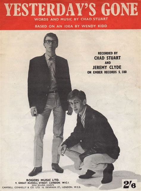 1963 Yesterdays Gone Sheet Music Chad And Jeremy Hooray For Hollywood