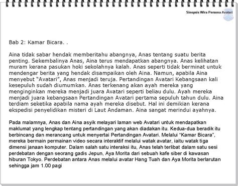 Karangan fakta dalam subjek bahasa melayu tingkatan 2. Bahasa Melayu Tingkatan 2: Sinopsis Wira Persona Avatari