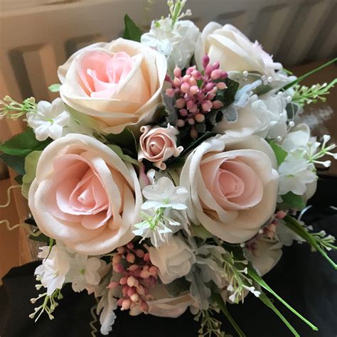A Wedding Bouquet Of Artificial Pink Roses Abigailrose