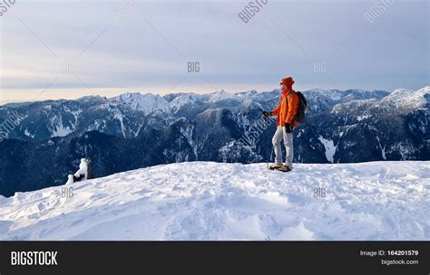 Man Hiker On Mountain Image And Photo Free Trial Bigstock