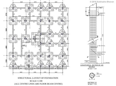 Building Construction 17 Pile Foundation Construction Drawing Png