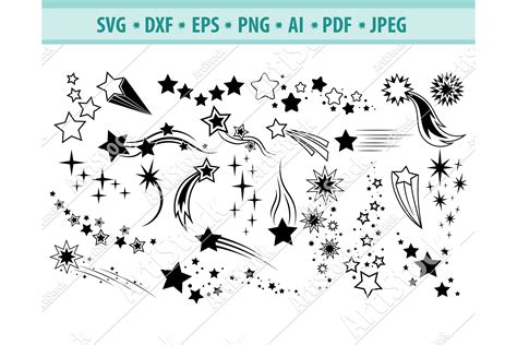 Materials Shooting Star Clipart Dxf Shooting Star Star Svg Cricut