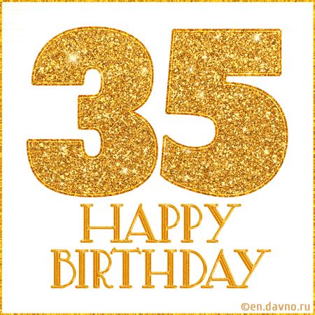 4.6 out of 5 stars. Gold Glitter 35th Birthday GIF — Download on Funimada.com