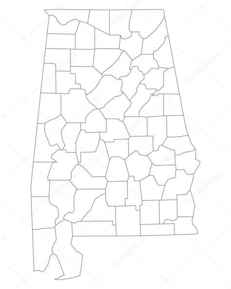 Accurate Map Of Alabama Stock Vector Image By ©rbiedermann 99926222