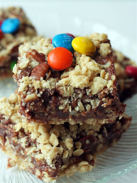 A complete guide to cats and apples. Oatmeal Fudge Crumb Bars | Just About Baked