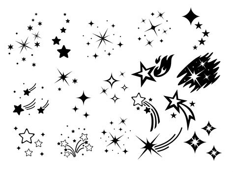 Silhouette Star SVG Shooting Stars SVG Electronic Models Laser Cutting