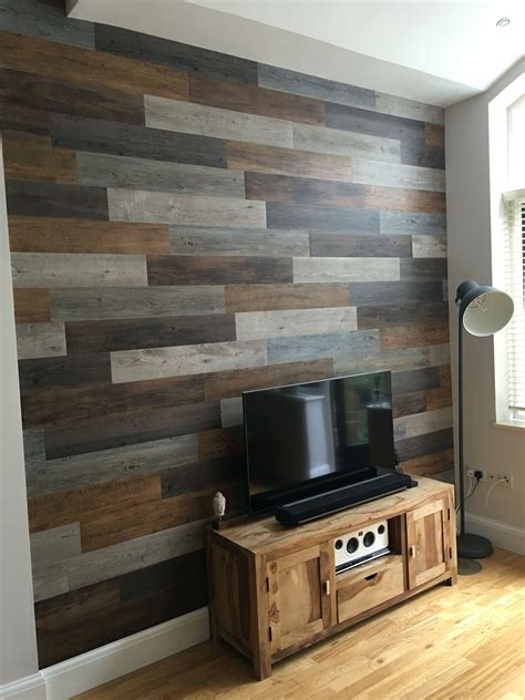 Weathered wood feature wall. Using B&Q 