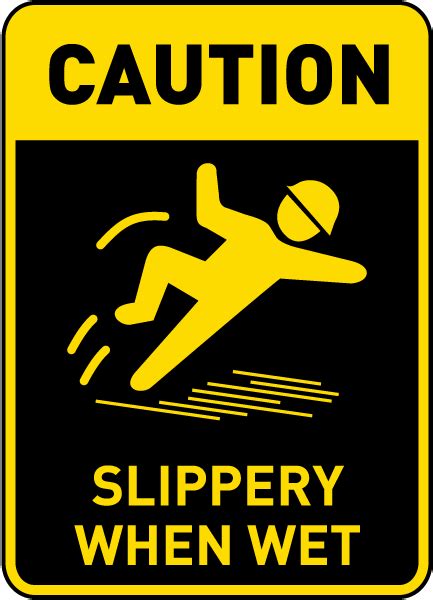 Caution Slippery When Wet Sign E5353 By