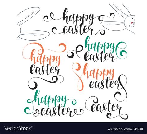 Once more to new creation awake, and death gainsay, for death is swallowed. Lettering calligraphy set Happy easter Royalty Free Vector