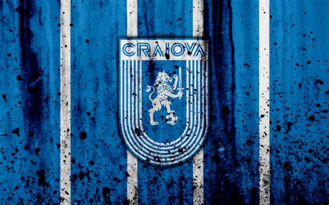 Download Wallpapers 4k Fc Craiova Grunge Romanian League Liga I Soccer