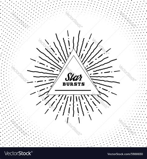 Hipster Style Vintage Star Burst With Ray Vector Image