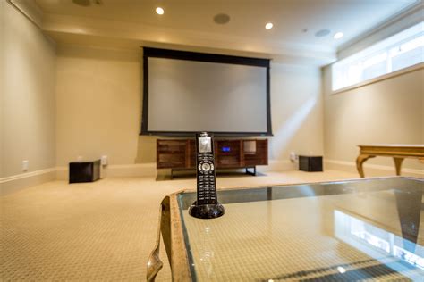 Open Concept Media Room Modern Home Theater Calgary By Total