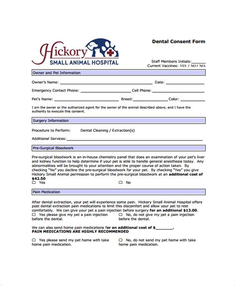 Free 6 Sample Dental Consent Forms In Pdf