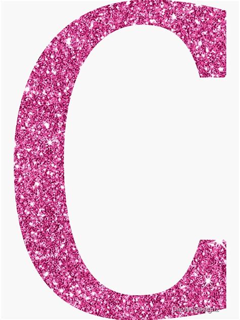 Pink Glitter Letter C Sticker For Sale By Devinedesignz Redbubble