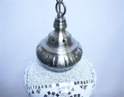 Turkish Mosaic Hanging Lamp Large White Nirvana
