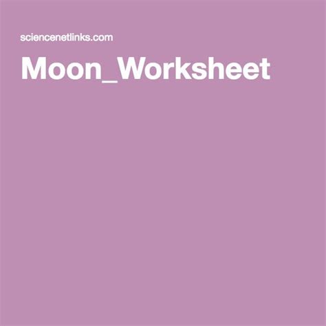 Moonworksheet Worksheets Moon Ramadan