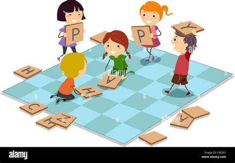 Illustration Of Kids Playing A Board Game Stock Photo Alamy