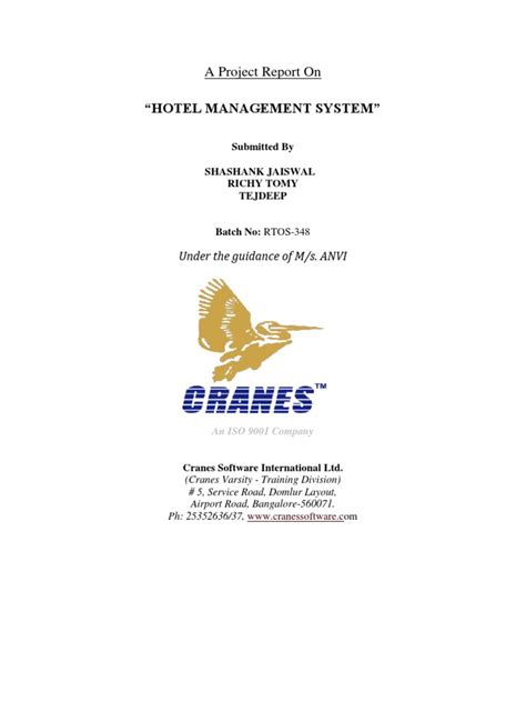 View photos of cactus hotel and book online with hostelworld.com. Hotel Management System Report | Computer Programming ...