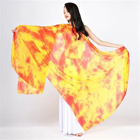 100 silk stage performance dancewear accessories tie dye light texture veil shawls women scarf