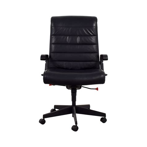 90% OFF - Black Leather Office Chair / Chairs