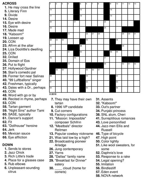 Free Printable Crossword Puzzles Easy