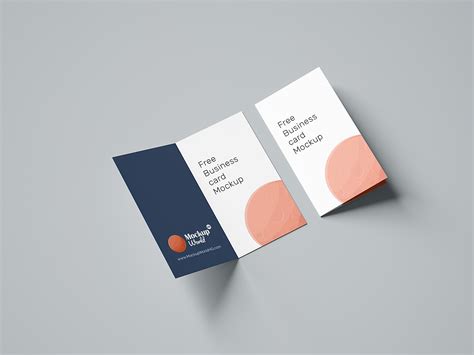 The business of cards source. Folded Business Card Free Mockup | Mockup World HQ