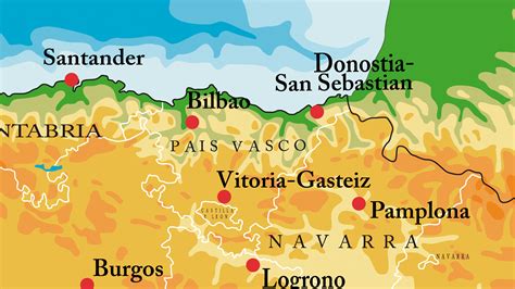 Basque Country Physical Map