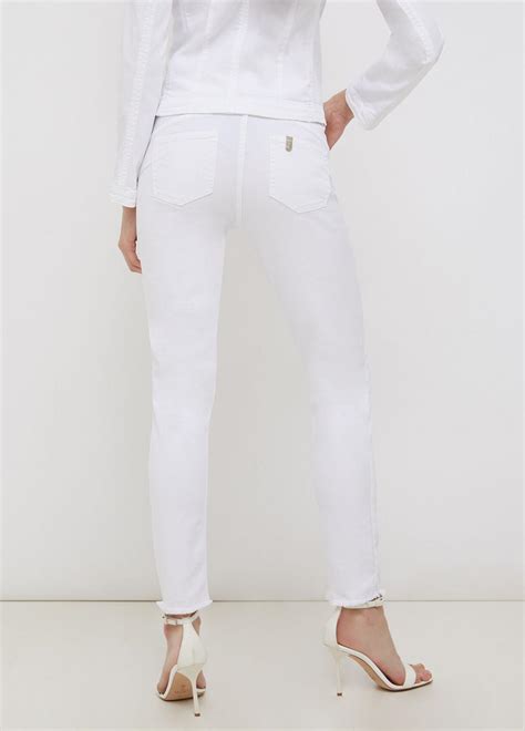 Pantalons Femme Pantalon skinny avec détails fantaisie Blanc LIU JO