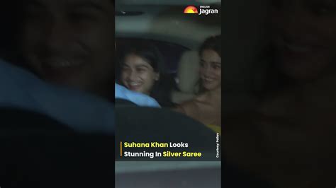 Suhana Khan Looks Stunning In Silver Saree