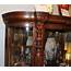 Bargain Johns Antiques  Antique Curved Glass Oak Curio China Cabinet