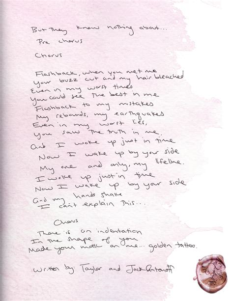 Taylor Swift Handwritten Lyrics