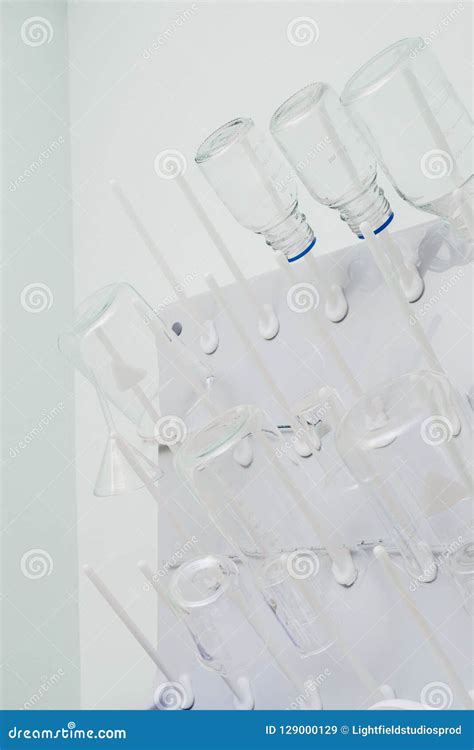 Selective Focus Of Flasks In Modern Biotechnology Stock Image Image