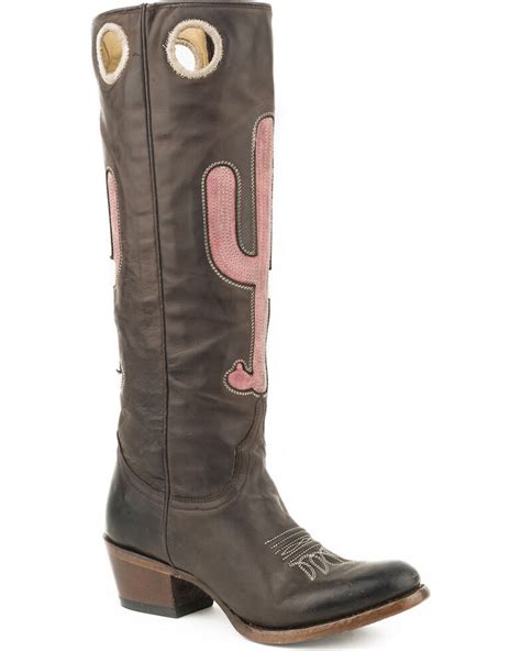 Stetson Womens Brown Taylor Embroidered Boots Round Toe Boot Barn