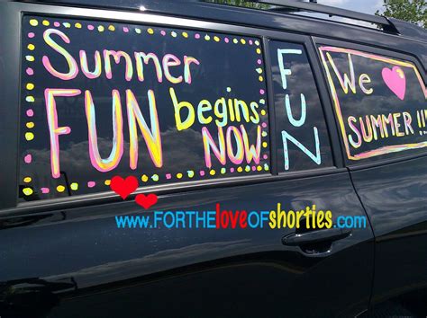 Decorate your car windows safely with acrylic paint. Last Day of School Ideas | Car window paint, Last day of ...