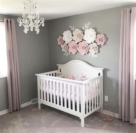 Baby Girl Flower Wall Nursery Baby Girl Nursery Room Baby Girl Room