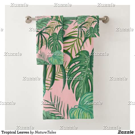 Tropical palm leaves hand towels jungle floral ultra soft thin bath towel highly absorbent multipurpose bathroom towel for hand,face,gym and spa,16x30 in. Tropical Leaves Bath Towel Set | Zazzle.com | Towel set ...