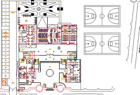 Club House Master Plan And Building Section And Elevation Drawing Dwg